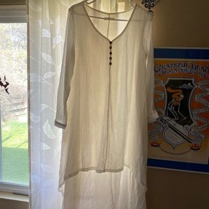 White linen bohemian dress